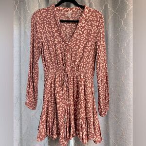 Daisies Boutique Pink Leopard Print Dress | Women’s Size M (Fits S)